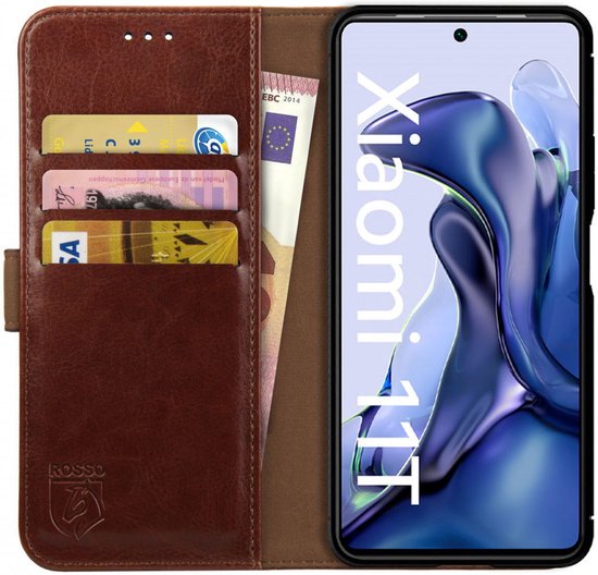 Rosso Element Xiaomi 11T/11T Pro Case Book Cover Portefeuille Marron