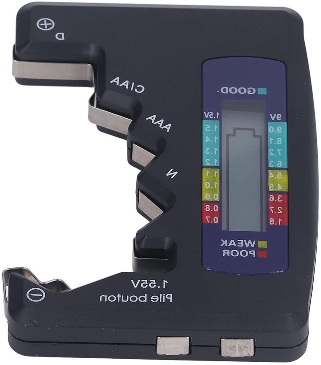 Batterijtester LCD Universele Controle Indicatielampje 1.5V 9V AA AAA 6F22 1.55V (zwart)
