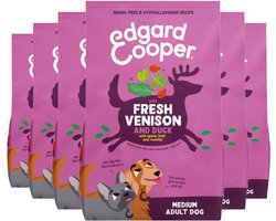 Edgard & Cooper Hondenvoer Droog Hert & Eend Medium - 6 x 1 kg - Voordeelverpakking