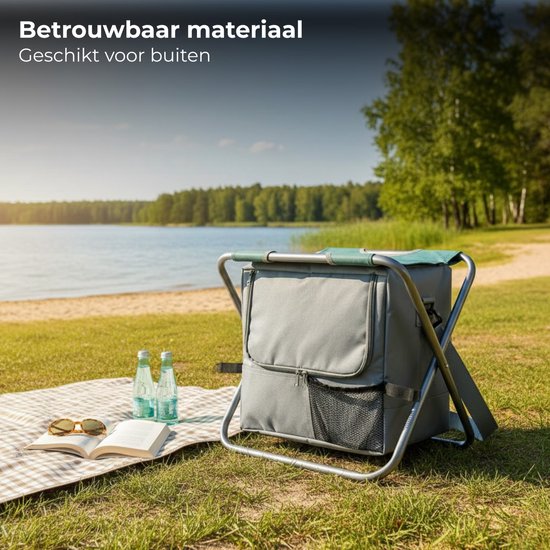 Lomera Vouwkruk met Koeltas - Vouwkruk met Koelbox - Vouwkrukje met Koeltas - Visstoel met Koeltas - Vissersstoel met Koeltas - Viskrukje met Koeltas - Campingkruk met Koeltas - Camping Krukje met Koeltas van Lomera — afbeelding 5