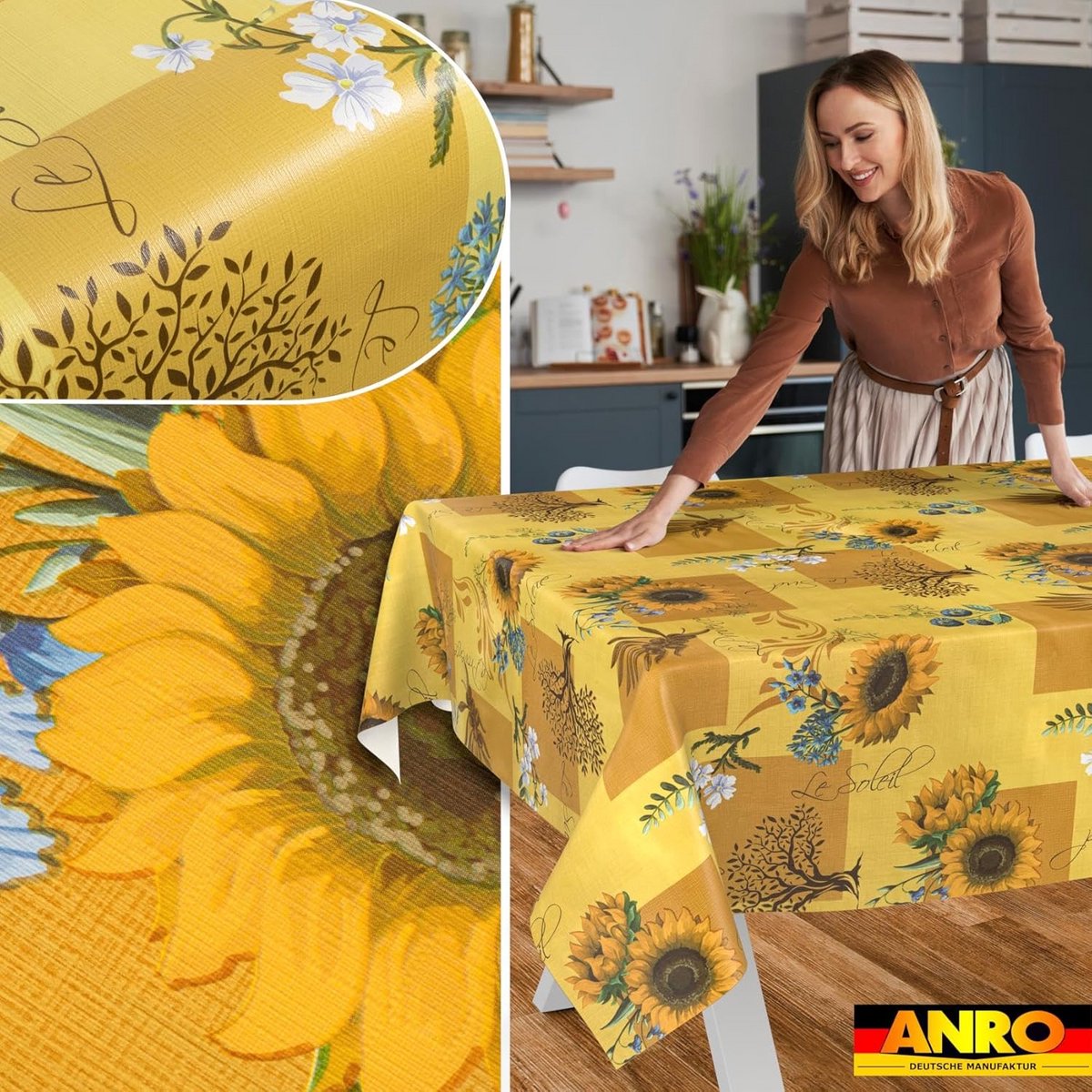 Waterafstotend Tafelkleed met Zonnebloemen, Afwasbaar en Onderhoudsvriendelijk