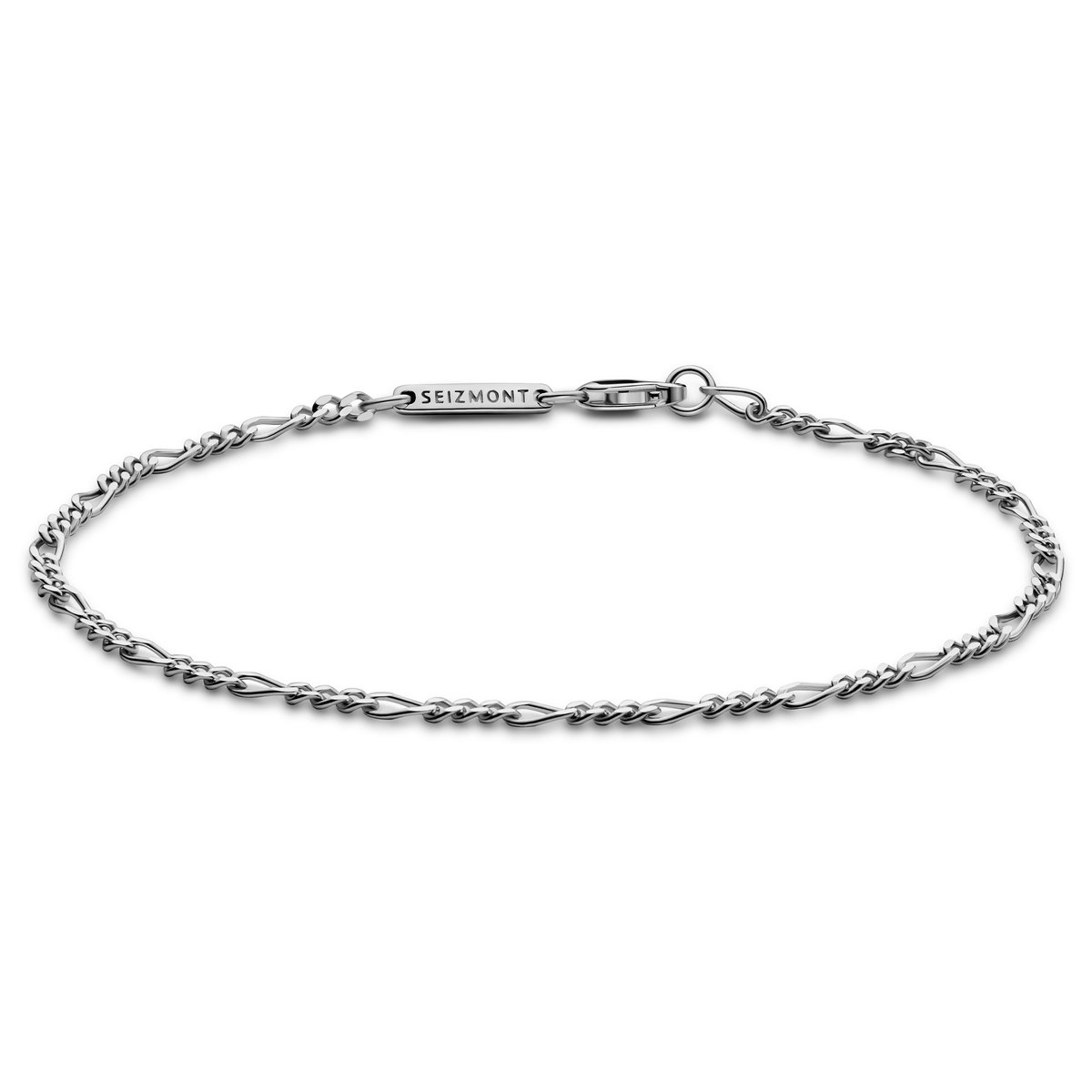 Argentia | 925s | 2 mm Gerhodineerde Sterling Zilveren Armband met Figaro Schakels