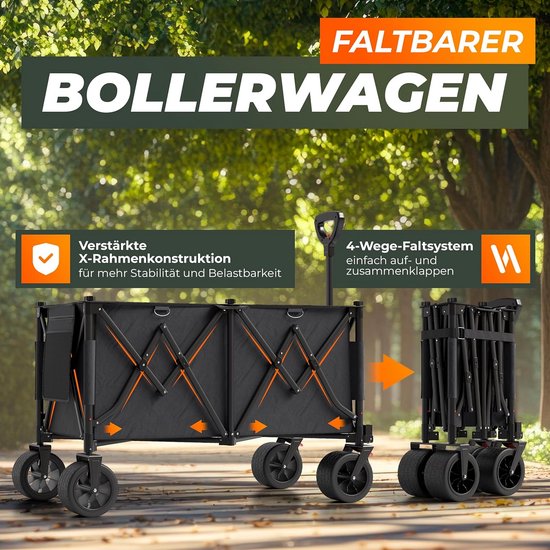 XXL Bolderkar Opvouwbaar 260L 150kg Strandkar Tuinwagen All-Terrain van Sekey — afbeelding 5