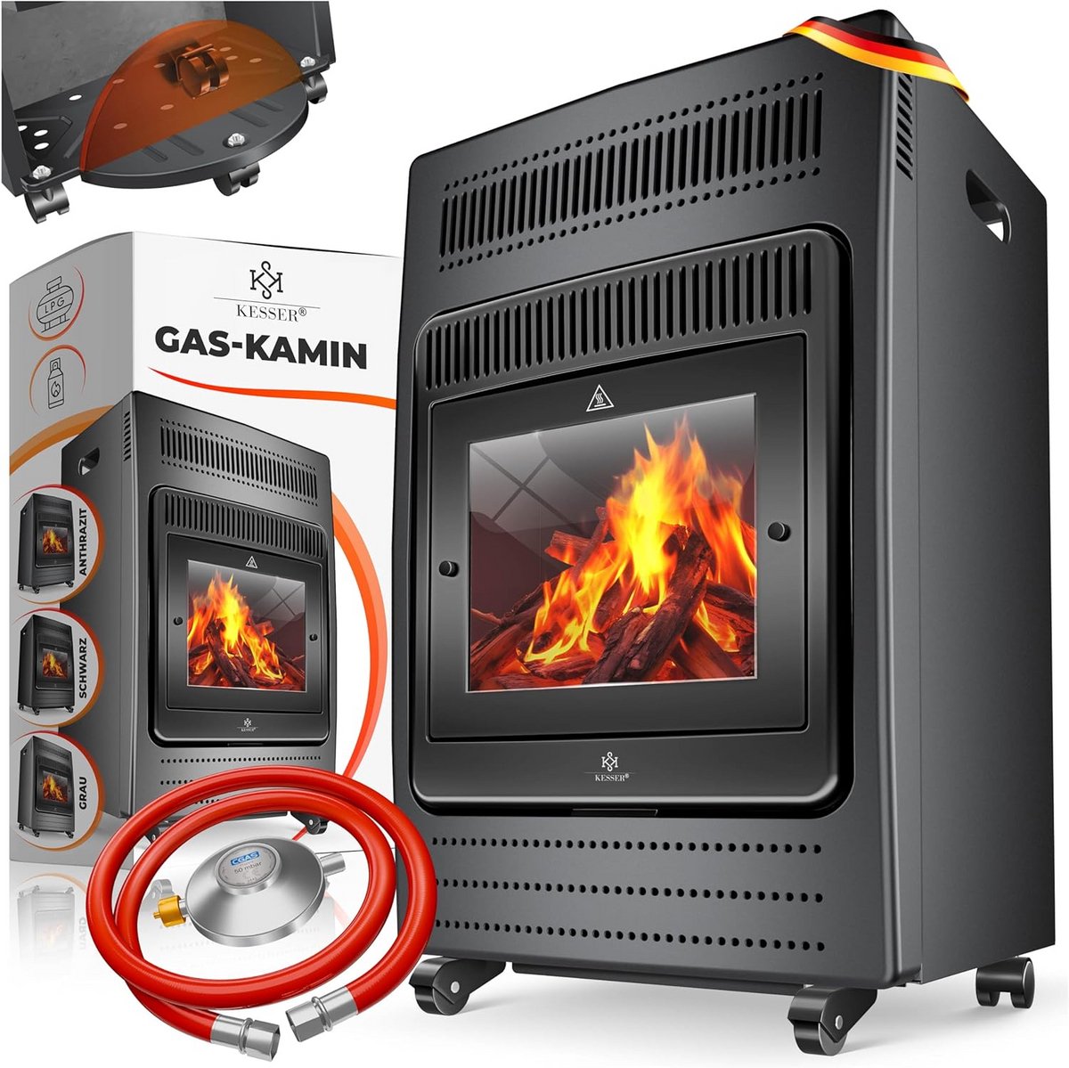 Mobiele Gasverwarmer met 2 Warmtestanden en Veiligheidsfuncties