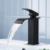 Waterkraan Badkamer Wastafelkraan Modern Badkamerkraan Wastafelmengkraan Waterval Badkamer Kraan Eengreepsmengkraan Warm en Koud Verstelbare Wastafelarmatuur