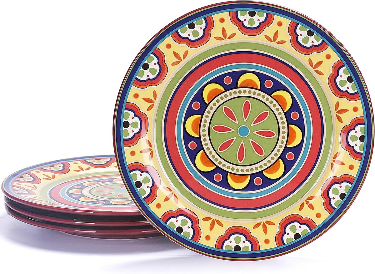Set van 4 Keramische Dinerborden - 28 cm - Geschikt voor Pasta, Salade en Hoofdgerechten