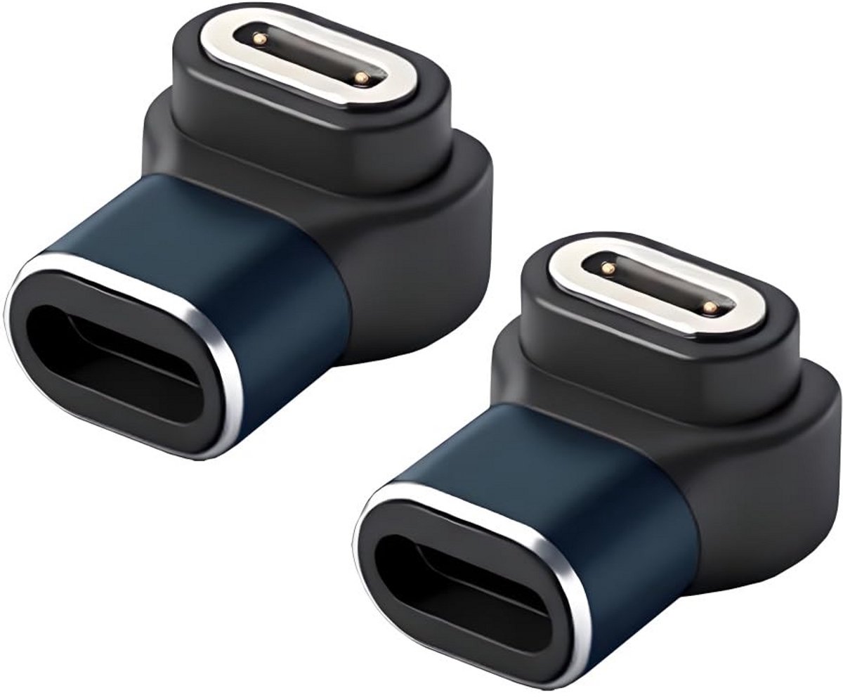 2x Magnetische Oplaadadapter USB-C naar 2 Pin voor Smartwatch Opladen