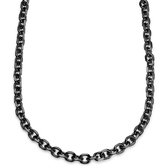 Essentials | Collier à maille forçat couleur gris foncé 10 mm