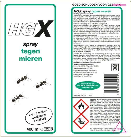 HGX spray tegen mieren 12912N 400ml