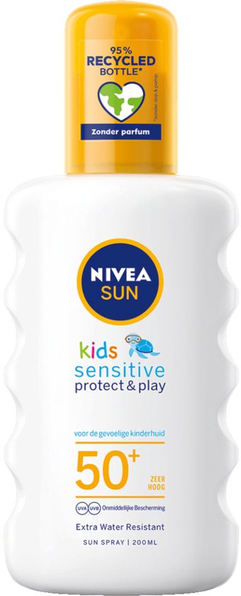 NIVEA SUN Babies & Kids Sensitive Zonnebrand Spray SPF 50 - Zonnebrandcrème voor Gevoelige huid - 200ml