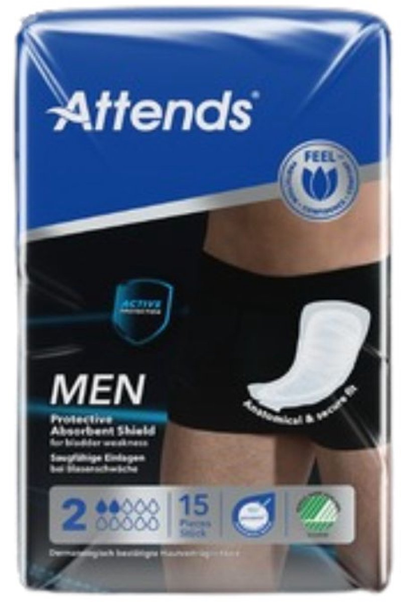 Attends Men 2 Protective Absorbent Shield (15 stuks)