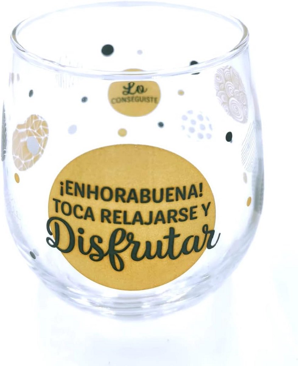 Gegraveerd Glas met Tekst 'Gefeliciteerd' - Herbruikbaar Drinkgerei