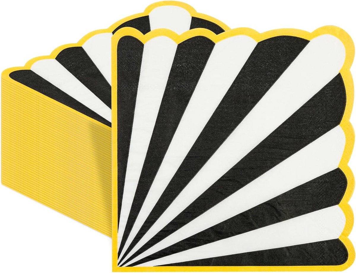 50 Zwarte Gingham Papieren Servetten - Geruite Lunch- en Dessertservetten