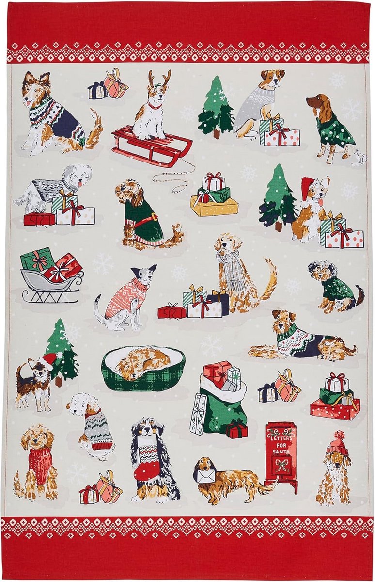 Theedoek met Kerstprint voor in de Keuken - Katoen