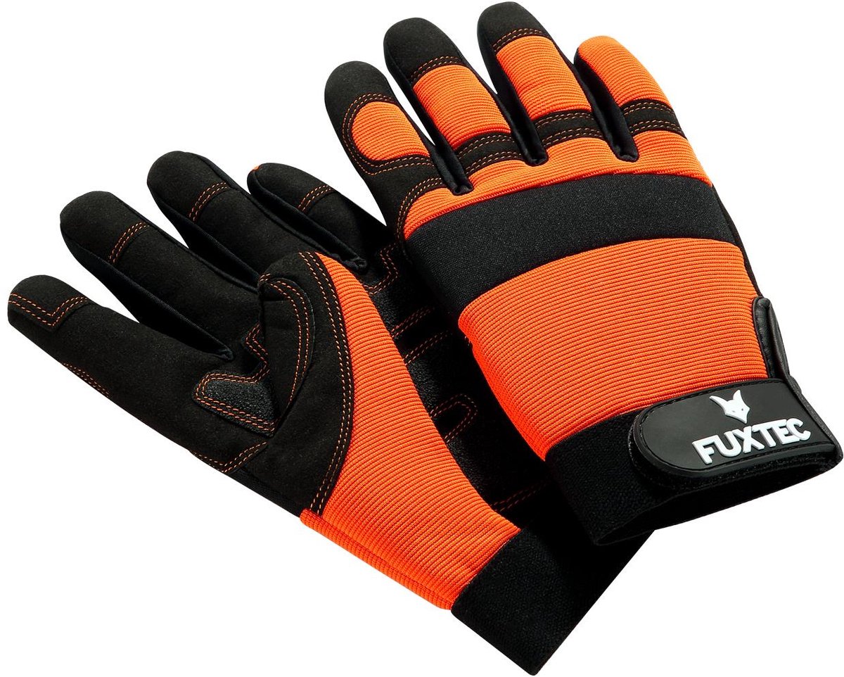 Tuinhandschoenen - Maat L - PRO fuxtec bescherming met klittenband, in polyester en leder