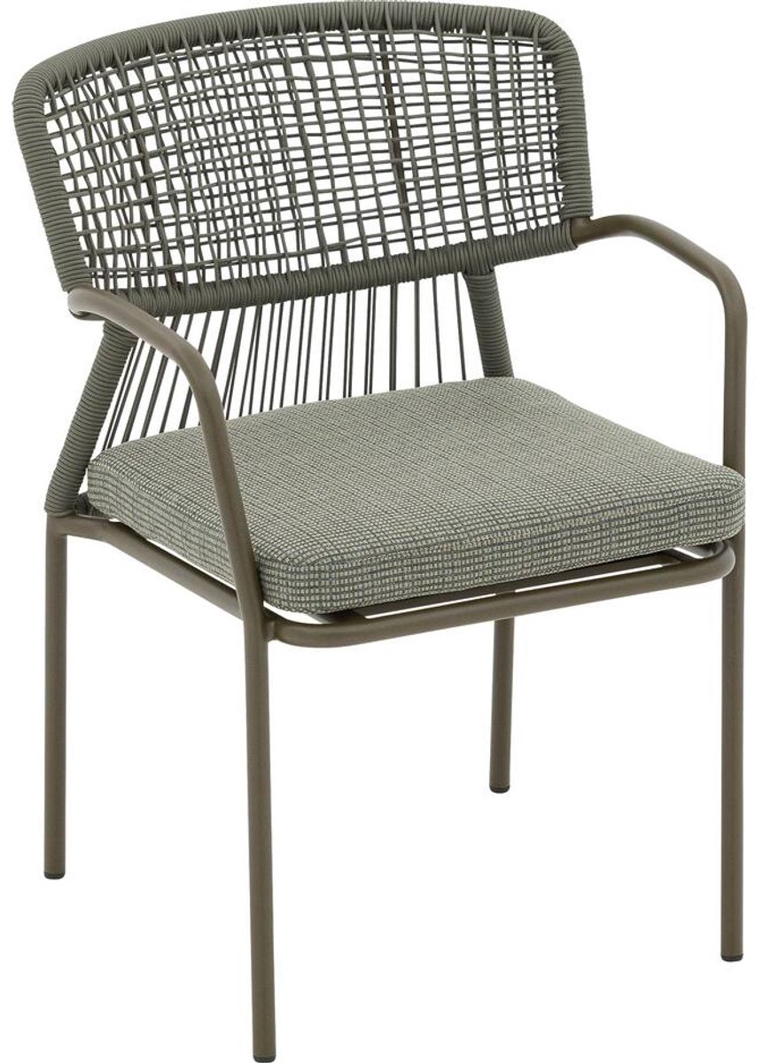 Goossens Tuinstoel Sestri - Buitenstof - groen - 60 x 84 x 61 cm - Stapelbaar