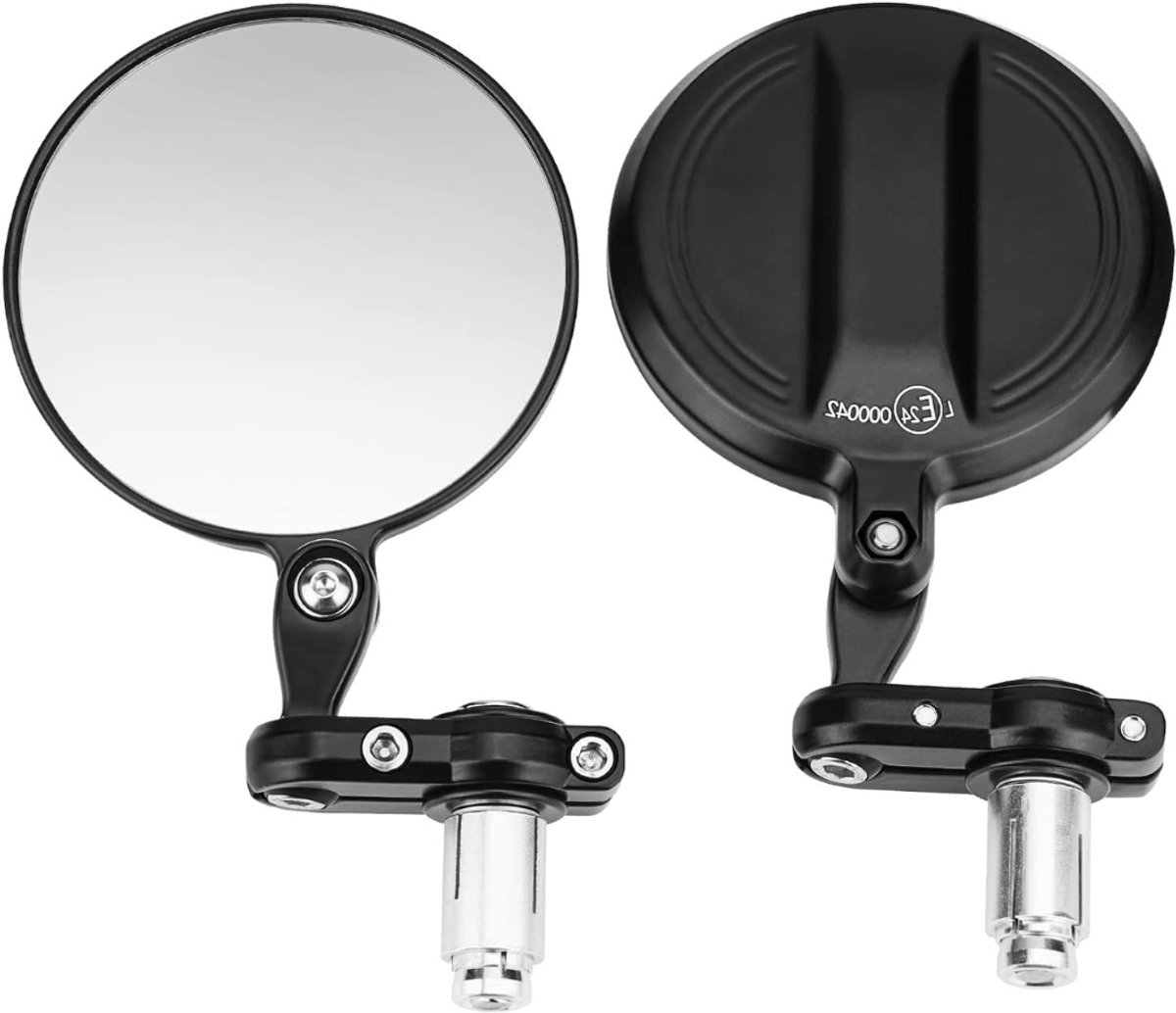 Aura® Bar End Spiegels - Fietsspiegel - Motor Spiegels - Zwart- 24cm x 7cm x 19cm