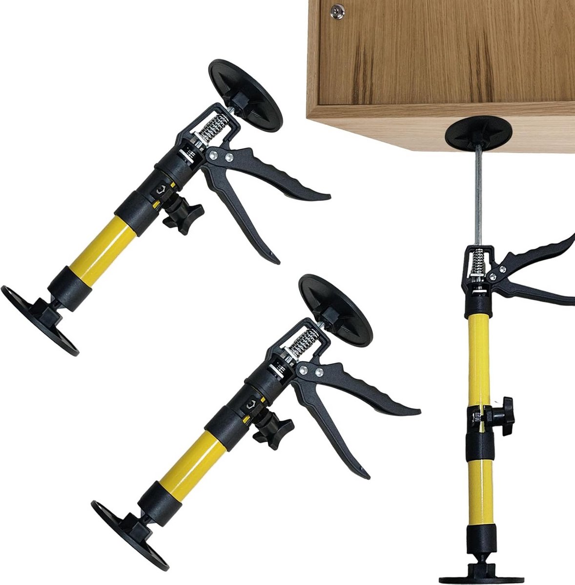 Verstelbare Plafondsteun, Set van 2, 31-59 cm, Telescopische Montagebeugel voor Kasten en Deurkozijnen