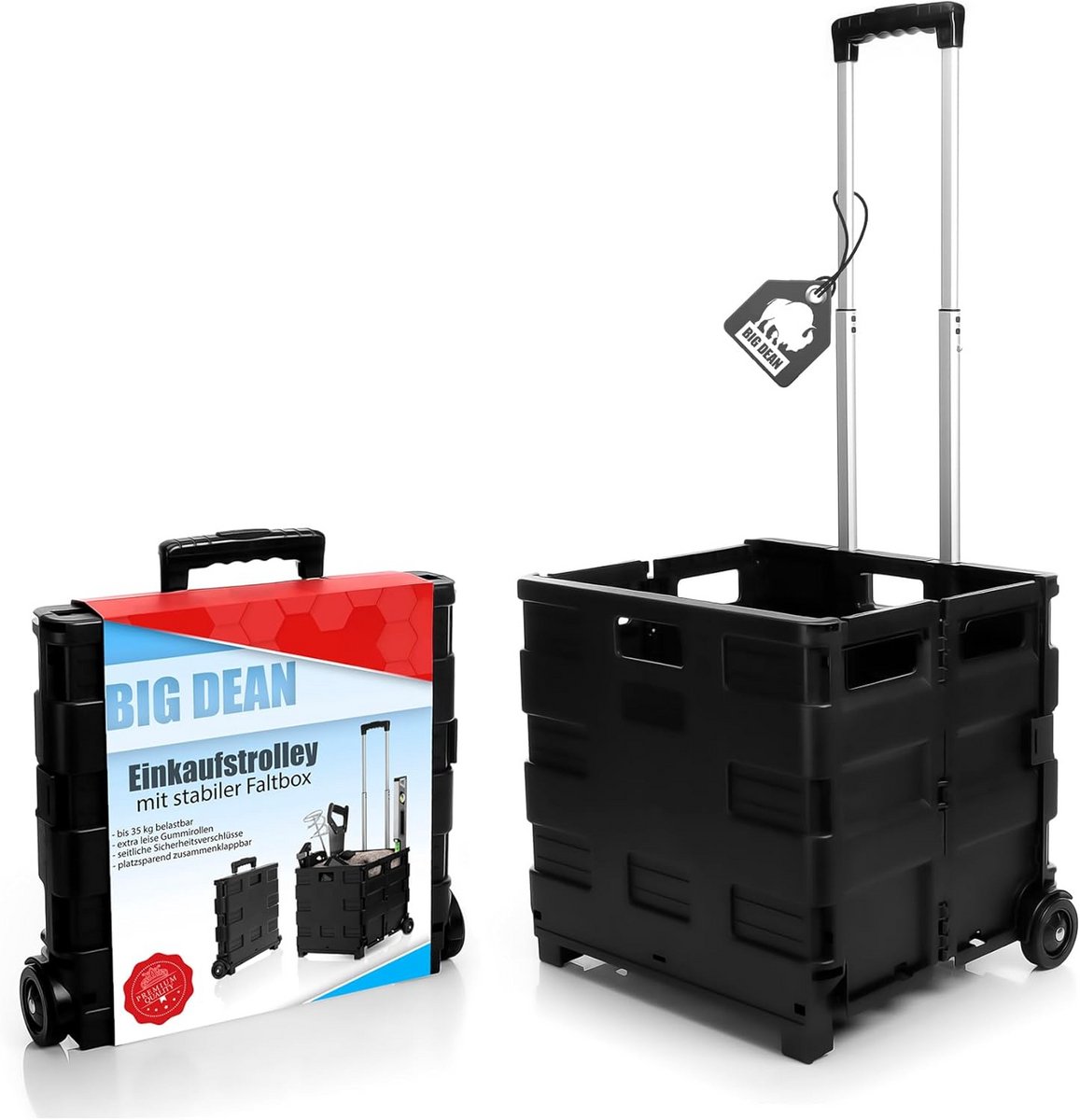 Inklapbare Boodschappentrolley tot 35 kg met Telescopische Handgreep