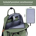 Open groene luiertas met bruine accenten, met verschoonmat van 35x63 cm.