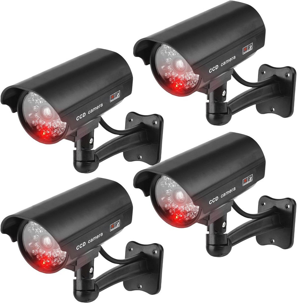 Set van 4 Dome Beveiligingscamera's Dummy voor Binnen en Buiten met Knipperende LED