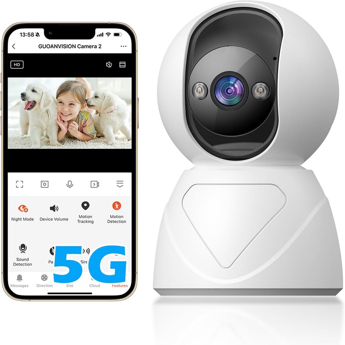 Indoor Wifi Bewakingscamera met Draaibare Beeldhoek en Nachtzicht
