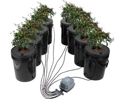 VEVOR Dwc Hydrocultuursysteem DiepwateRCultuur 20l 8x Emmers met Luchtpomp