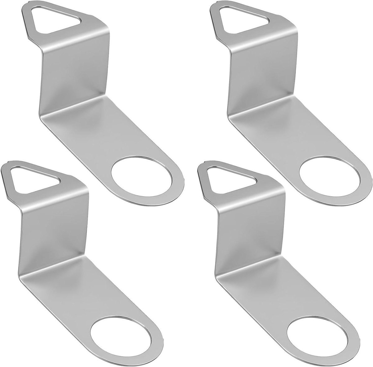 Set horloge-accessoires vervangingshaken en wandklokophanging - 4 stuks metaal zilver