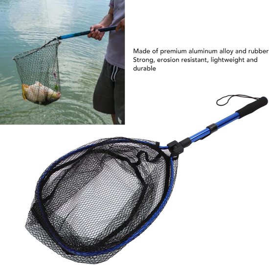 Visnet - Schepnet Vangnet - Vissen - Inklapbaar Handvat - 30 cm - Blauw — afbeelding 5