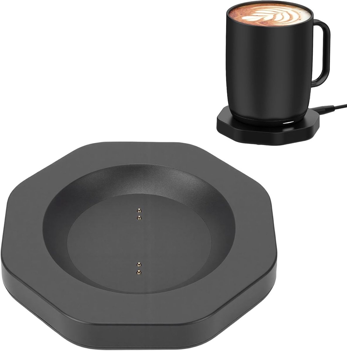 Oplaadstation Mok - Draadloze Lader - Warme Drank - Temperatuurregeling - 12 x 10 cm - Zwart