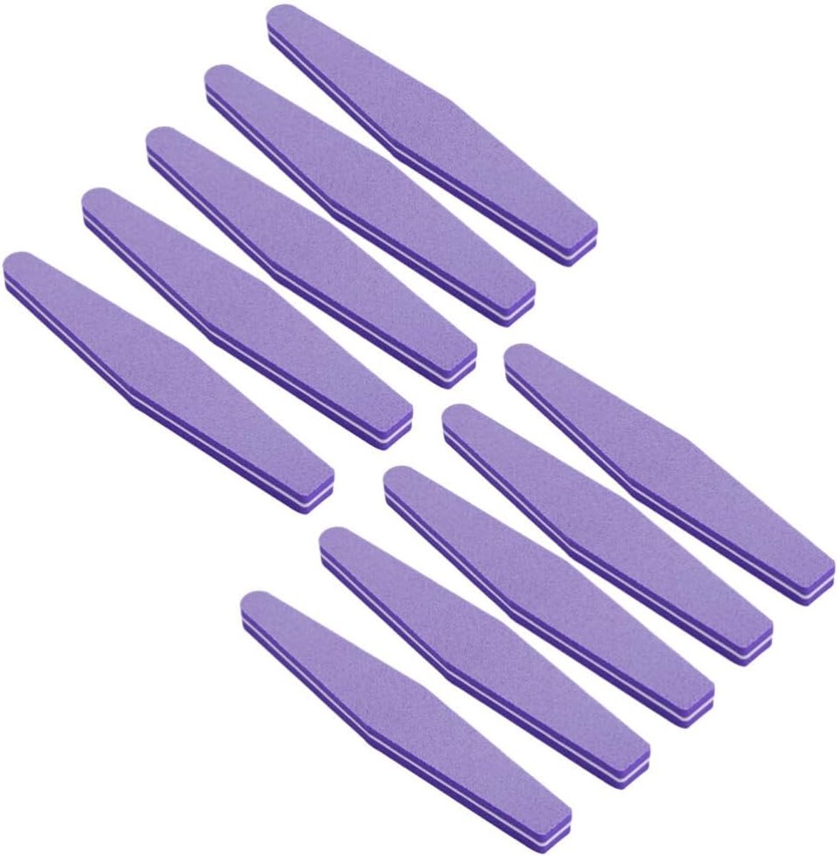 Nagelvijlen Set - Manicure Tool - Nagels Vormgeven - Dubbelzijdig Bord - 17.8 cm - Paars