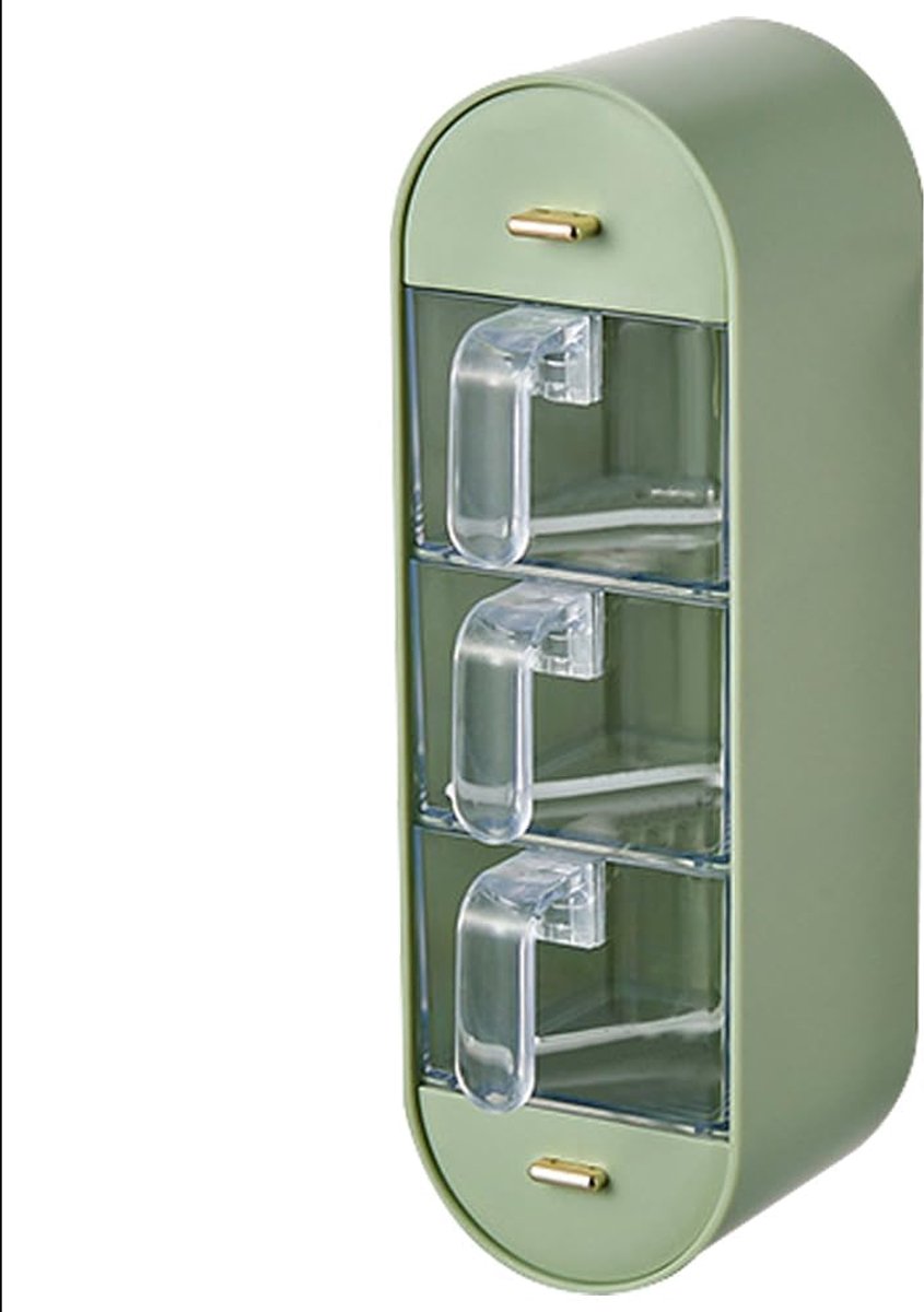 Kruidenpotjes Set - Keuken Organizer - Opslag Thuis - 5 Vakken Ontwerp - 20x16x13 cm - Groen