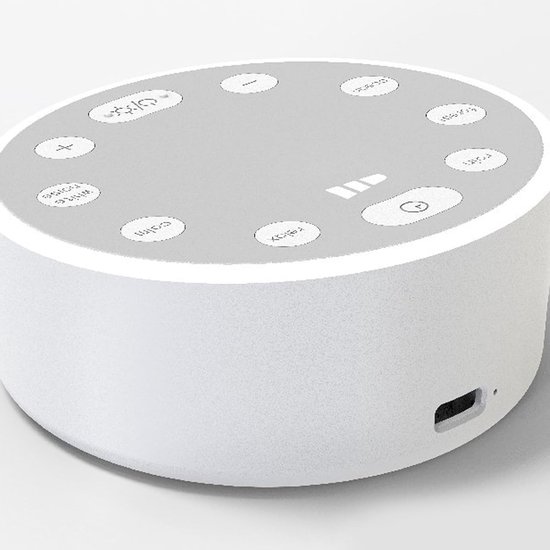 Witte Ruis Machine - Geluidsgenerator Slaap - Reizen Meditatie - Oplaadbare Batterij - 9 cm Diameter - Wit — afbeelding 2
