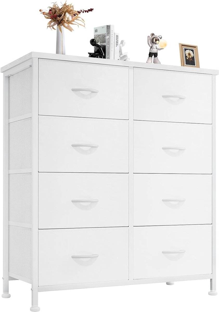 Commode met laden - Opbergkast Organizer - Kleding Opbergen - Stoffen Laden - 100x77x29 cm - Wit