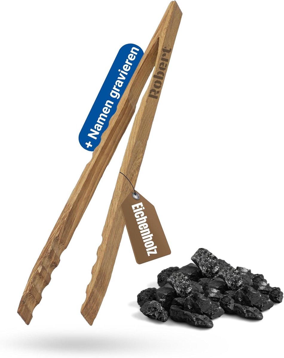 Grilltang Hout - Keukentang - Barbecue Accessoire - Ergonomische Handgreep - Naturel