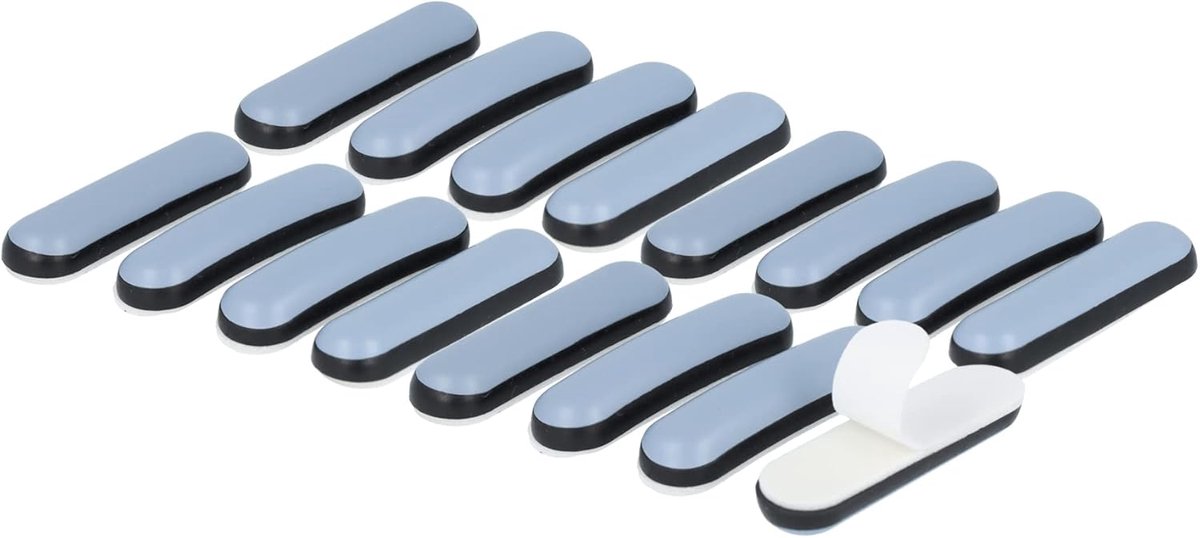 Meubelglijders Teflon - Zelfklevende Glijders - Vloer Beschermen - Laag Wrijvingsvlak - 38x10mm Rechthoekig - Blauw-grijs
