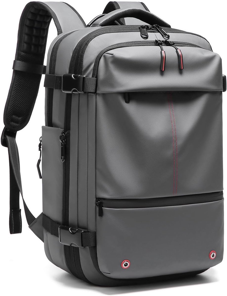 Vacuüm Rugzak - Reis Tassen - Opslag Optimalisatie - Uitbreidbaar 25-60L - 49x32x15cm - Grijs
