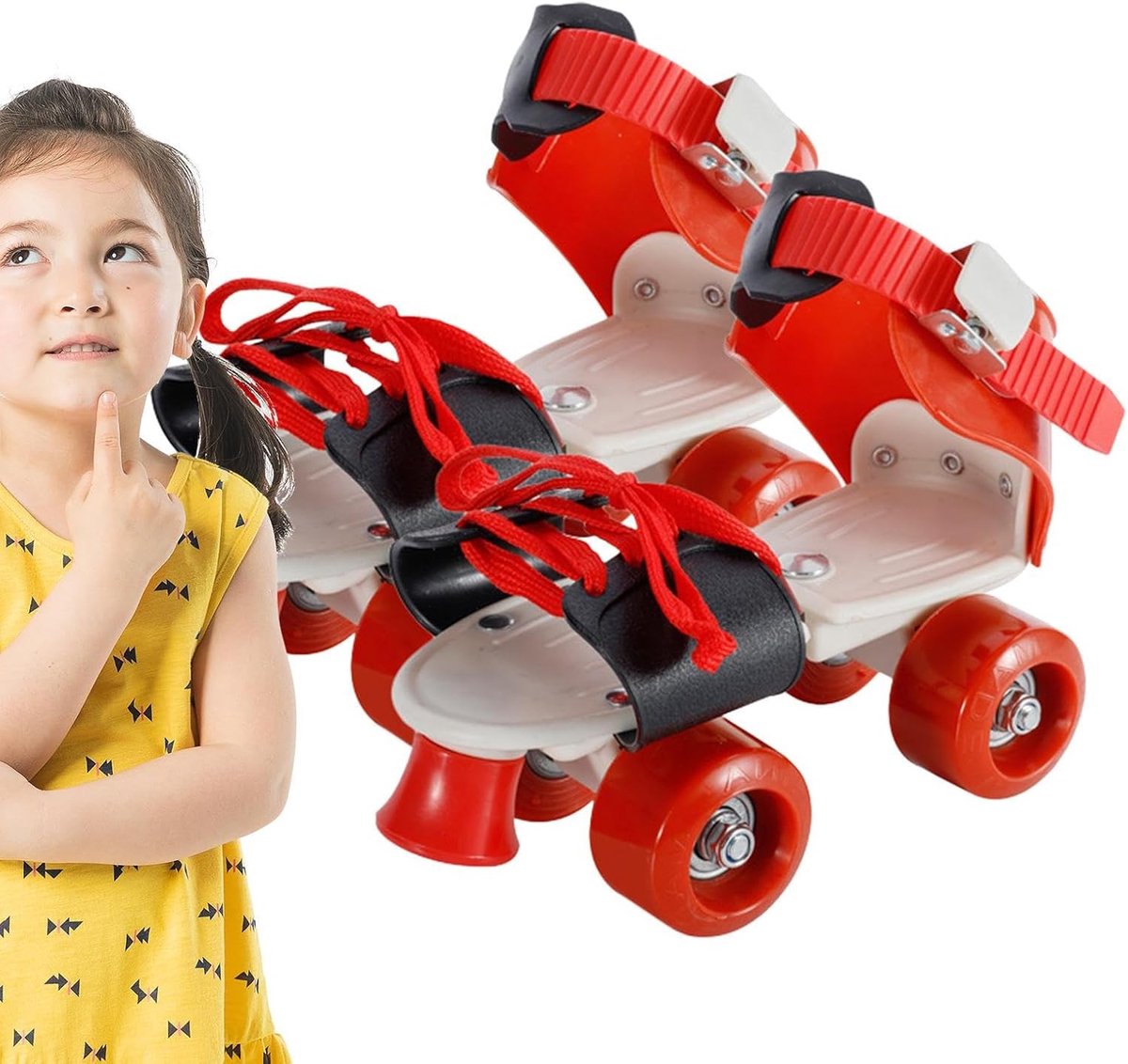 Verstelbare Rolschaatsen Quad Skates Buitensport Plezier Dubbele Rij Wielen Maten 28-36