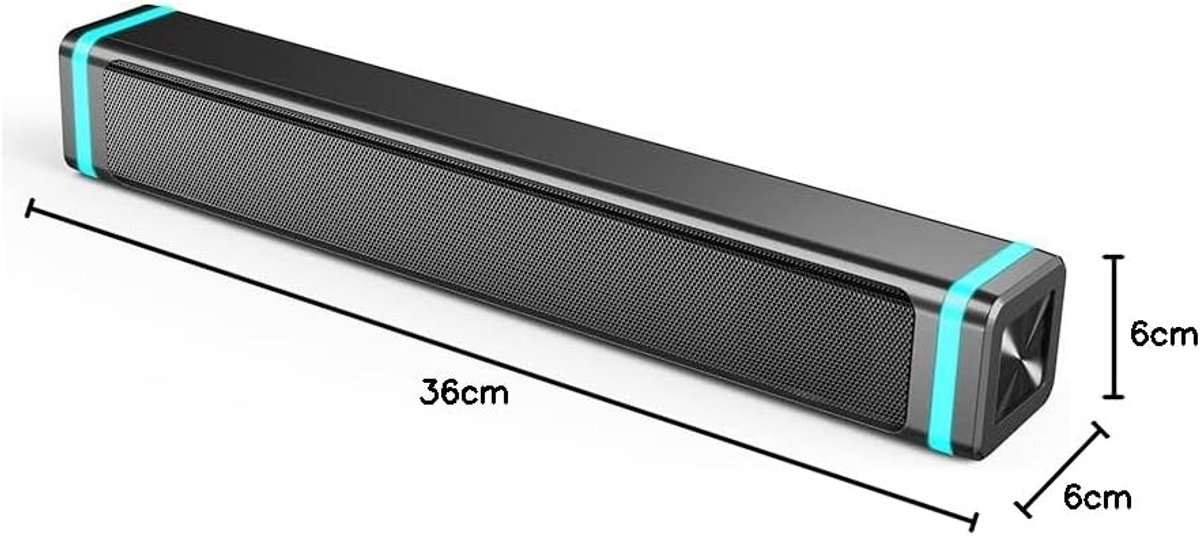 Draadloze Geluidsbalk - Computer Speakers - Gaming Audio - Draadloze Bluetooth Connectiviteit - 36x6x6 cm - Standaard