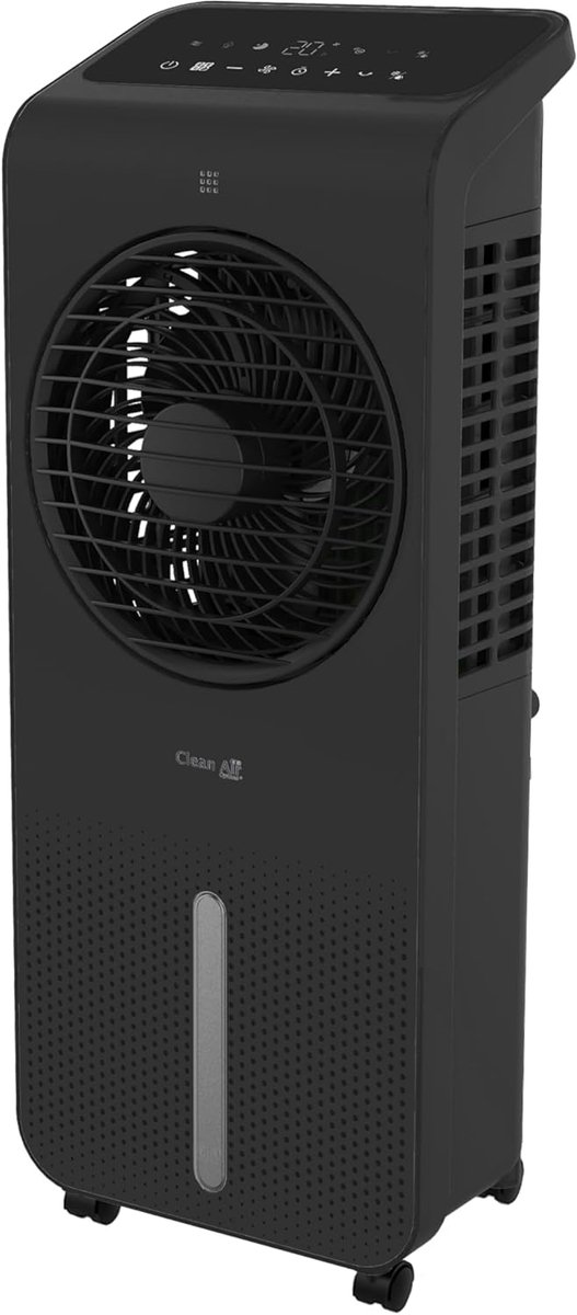3-in-1 Ventilator - Luchtkoeler Bevochtiger - Comfortabele Lucht - Zonder Afvoerslang - 280 m³/h Capaciteit - Zwart