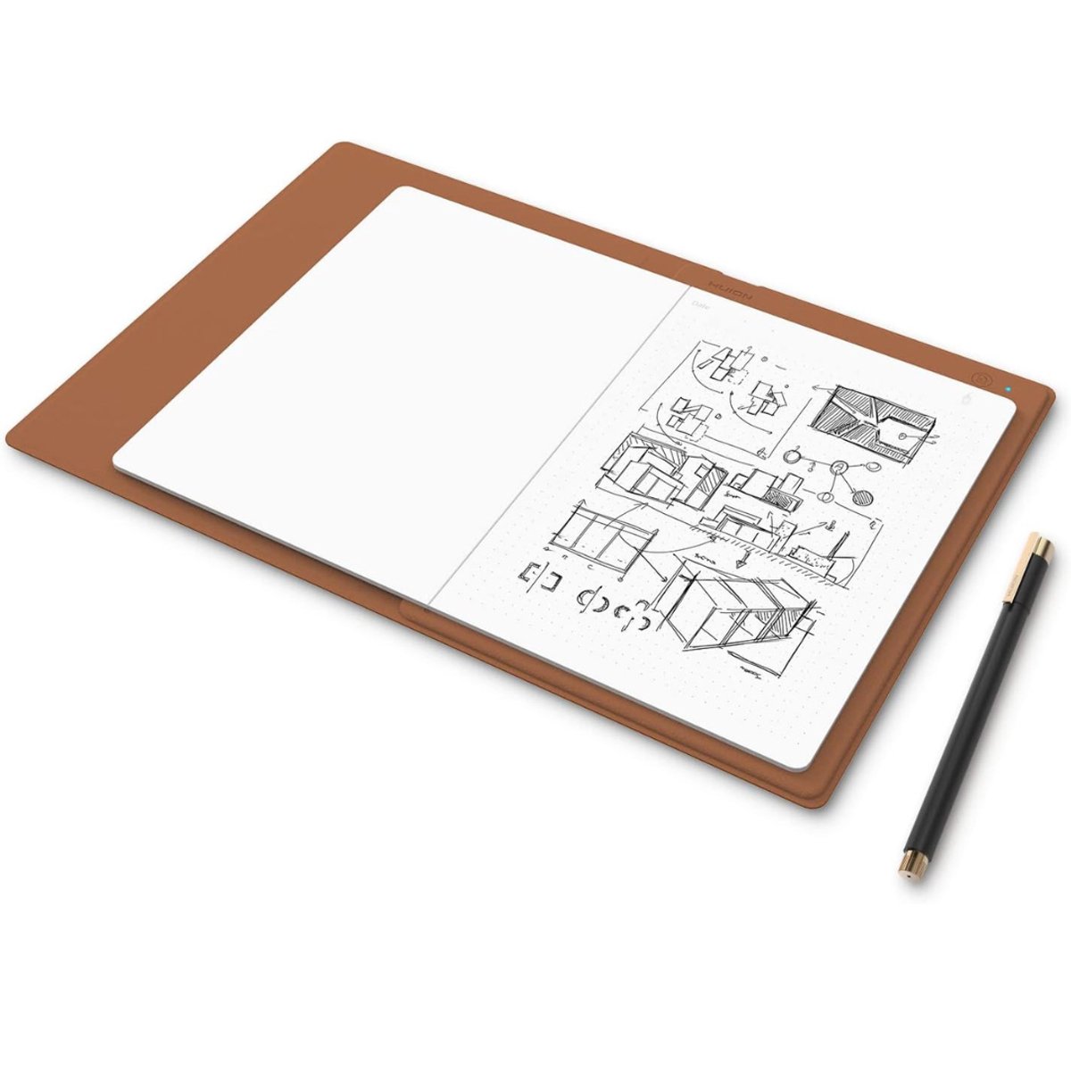 DEXO® Digitaal Notitieblok - Digitaal Notitieblok Remarkable - Writing Tablet met Bluetooth - LED Scherm - Bruin- 26cm x 18cm x14cm