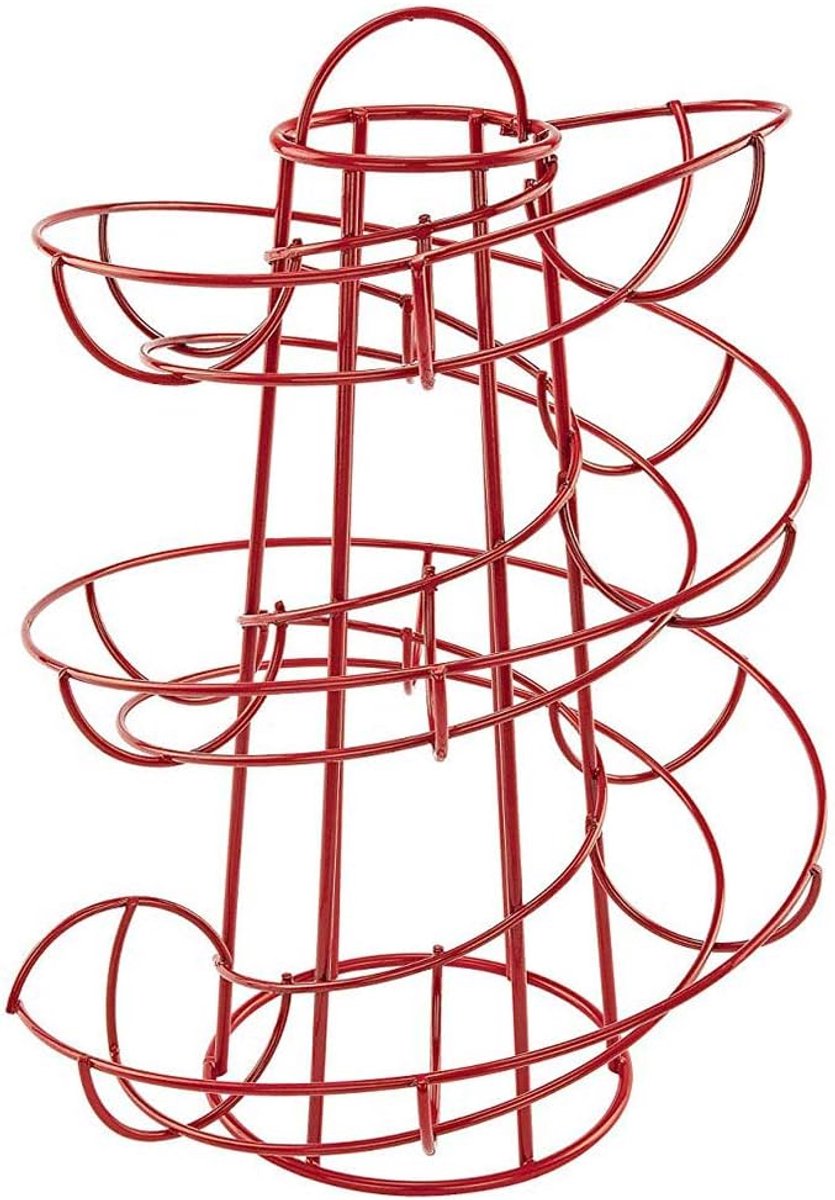 Eierhouder - Eierdispenser - Keuken Opslag - Ruimtebesparend Ontwerp - 7x7x10 cm - Rood