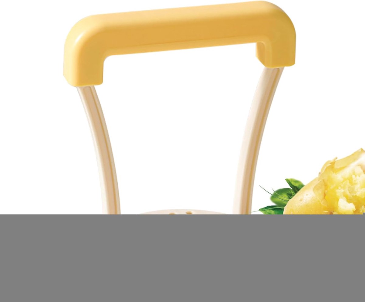 Bonenpers - Voedselstamper - Puree Maken - Antislip Handgreep - 13 Cm - Geel
