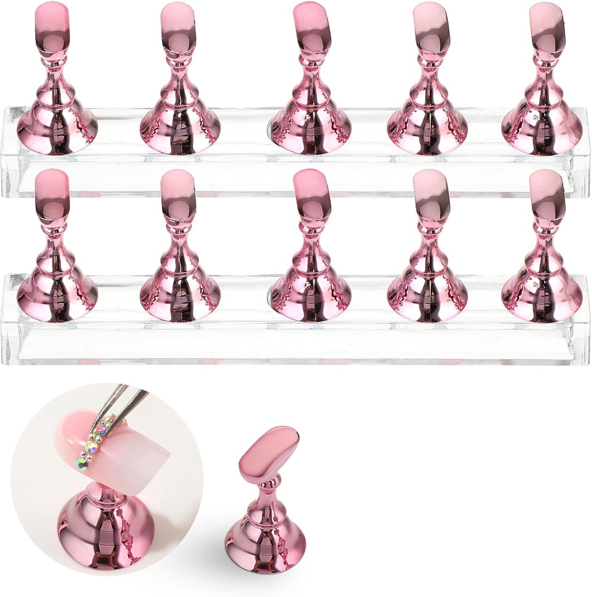 Nagelstandaard - Nagel oefenbasis - Nagelkunst oefenen - Set van twee - 104 cm basis