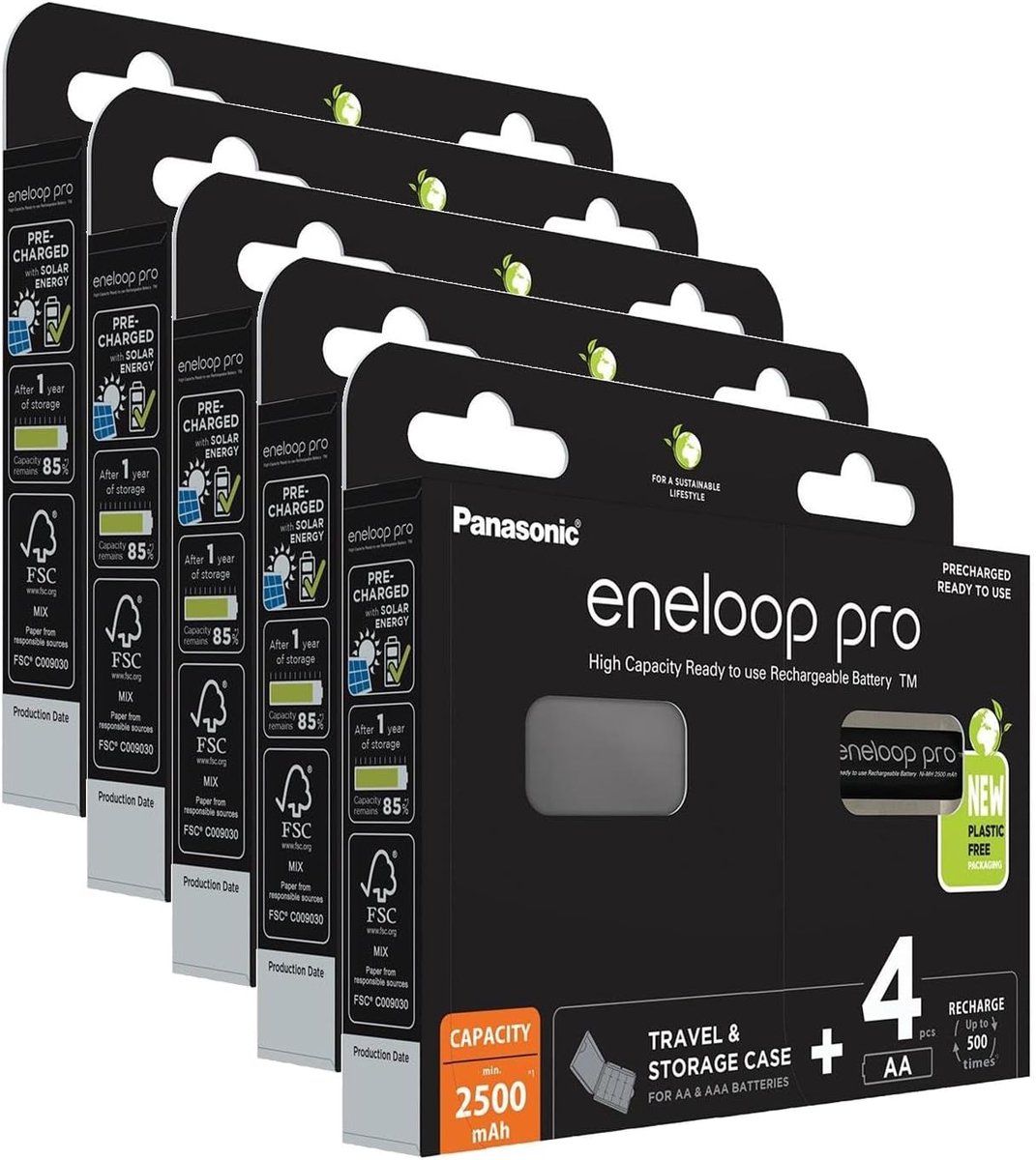 Oplaadbare Batterijen - AA Batterijen - Apparaten Voeden - Lage Zelfontlading - 2500 mAh - Zwart