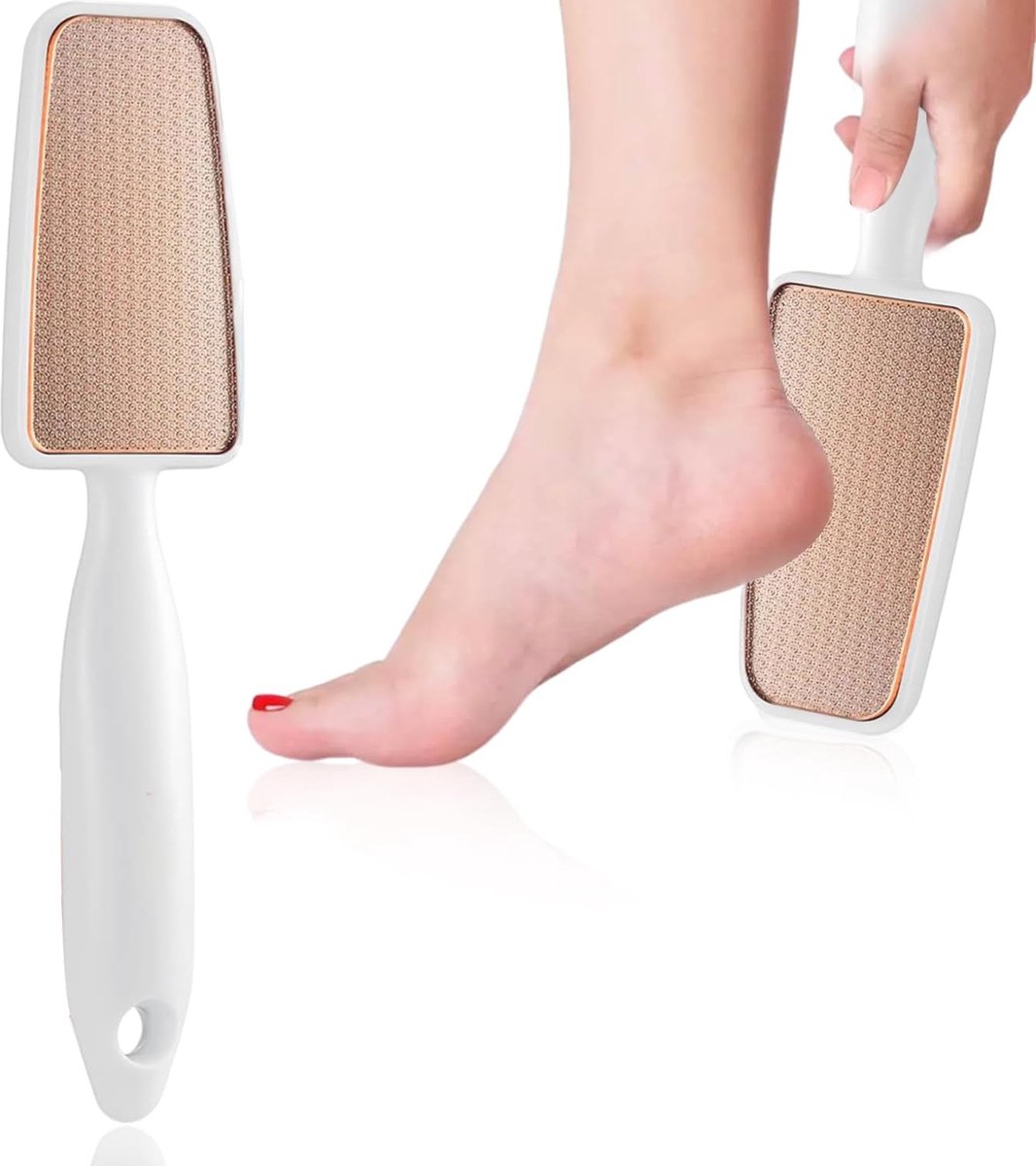 Voetvijl - Eeltverwijderaar - Huidverzorging Voeten - Nano Glas Materiaal - 24 cm Lengte - Wit