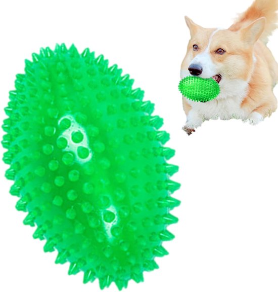 PARENCE Piepbal Voor Kleine Honden – 7x7 Cm Speelbal Met Vrolijk Geluid, Willekeurige Kleur (geel, Groen Of Rood)