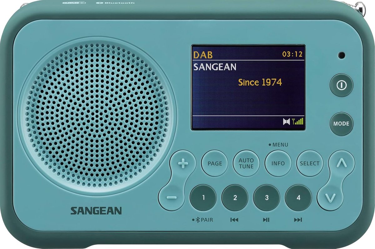 Draagbare Radio - FM DAB+ - Muziek Luisteren - Verlicht LCD Display - Compact Formaat - Lichtblauw
