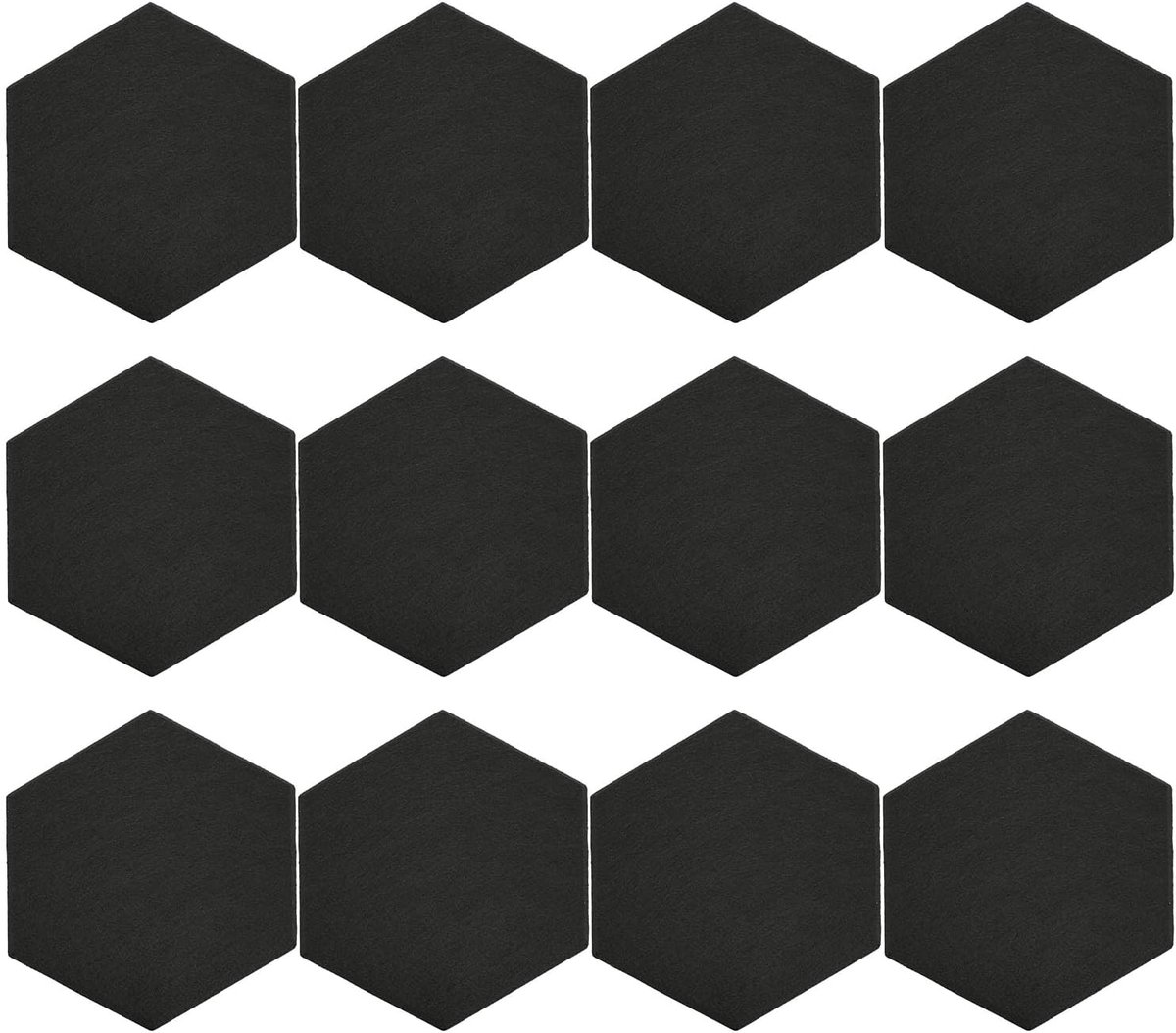 Akoestische Panelen - Geluidsisolatie Zwart - Ruimte Verbetering - Hoge Dichtheid Polyester - 12 Stuks 15cm - Zwart