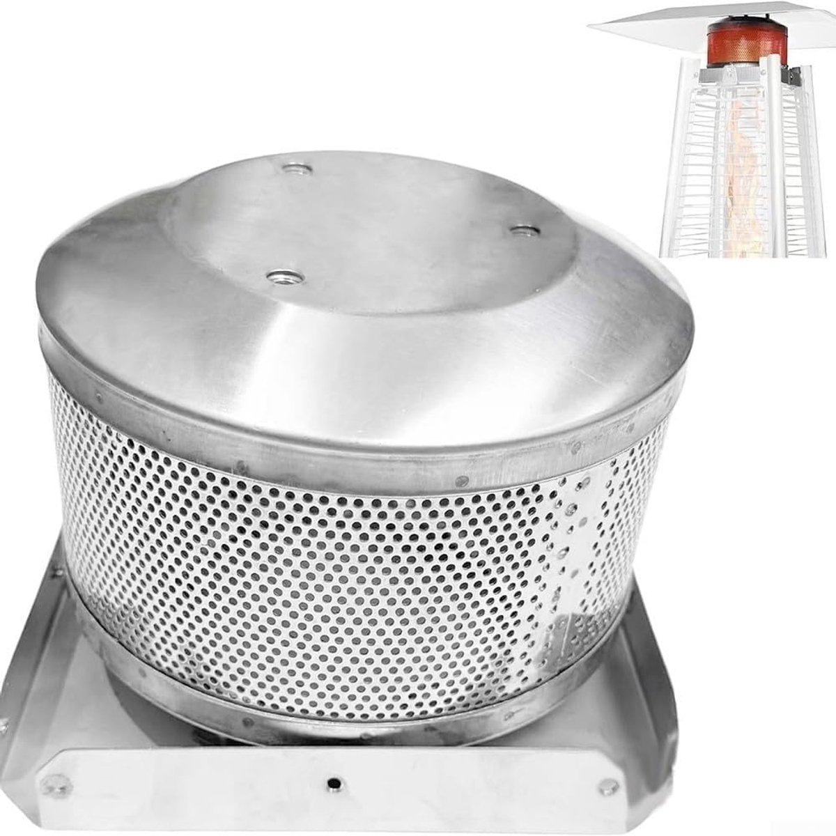Terrasverwarmer Onderdeel - Reserve Scherm Basis - Terrasverwarming Reparatie - Roestvrij Staal 304 - Gatafstand 10cm - Zilver